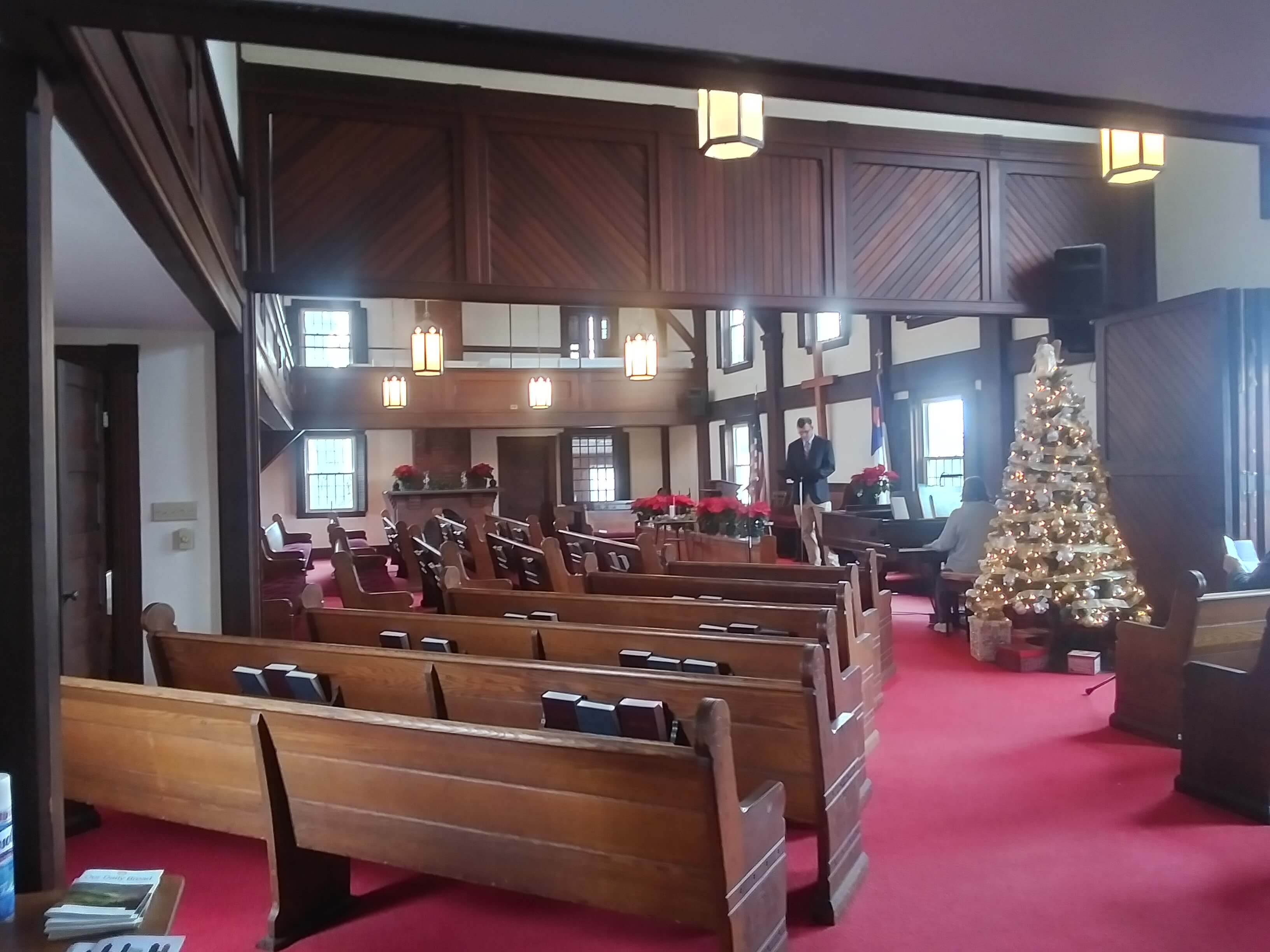sanctuary decorated fo Christmas